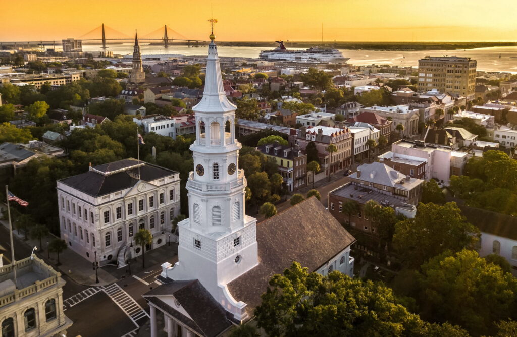aerial view of Charleston