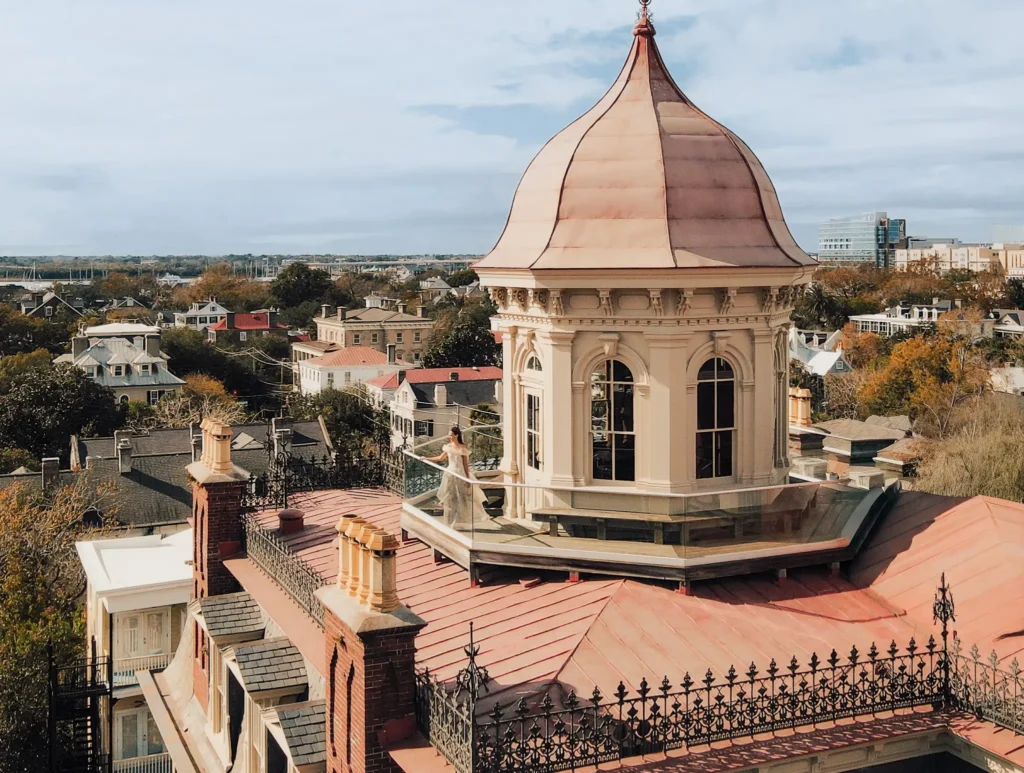 Wentworth Mansion cupola overlooking historic Charleston